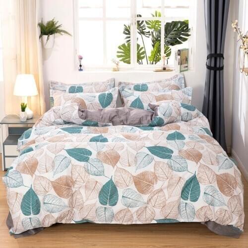Leaf Pattern Bedding Set, Duvet Cover Pillowcase 3pcs200x200,220x240 Quilt Cover, King Size Bed Sets