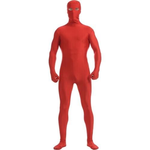 Spandex Zentai Open Eyes Full Body Hood Suit Halloween Party Costume Skin Tight S-XXXL