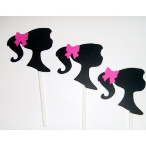 Dolls girl cupcake toppers Food Picks rustic wedding party baby bridal shower birthday cake topper decor