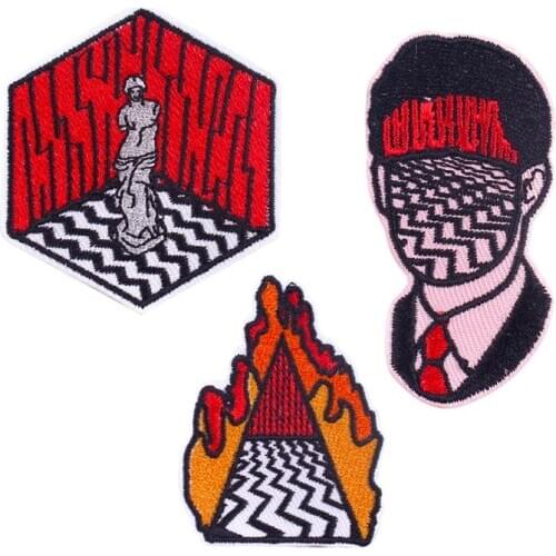 Twin Peaks Patch Embriodered Patches For Clothing Movie Badge Punk Rock Patches On Clothes Iron On Patches For Clothes Appliques