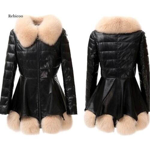 New Winter Women Jacket Imitation Fox Fur Collar Long Thick Padded Coat Slim Womens Clothing