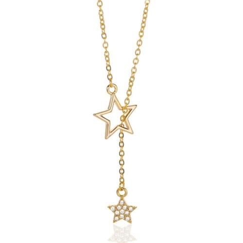 Cute Shiny Star Choker Necklaces For Woman Gold Silver Color Delicate Clavicle Chain Zircon Necklace Charm Jewelry Lover Gifts