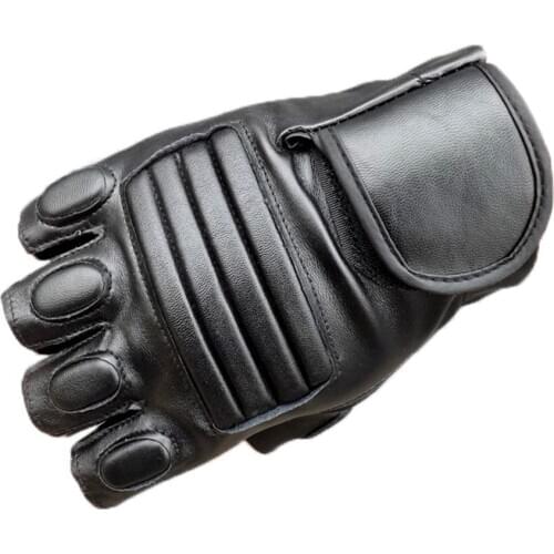 Fashion Mens Tactical Gloves Outdoor Sports Half Finger Military Anti-Slip Leather Punk Gloves Motorcycle Driving Mitten Gloves