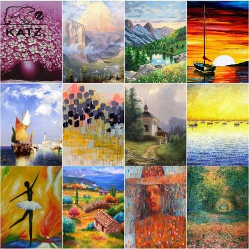 Country Oil Painting Diamond Painting Abstract Embroidery Crossing Diy Aesthetics Diamond Mosaic Cross Stitch Home Decoration