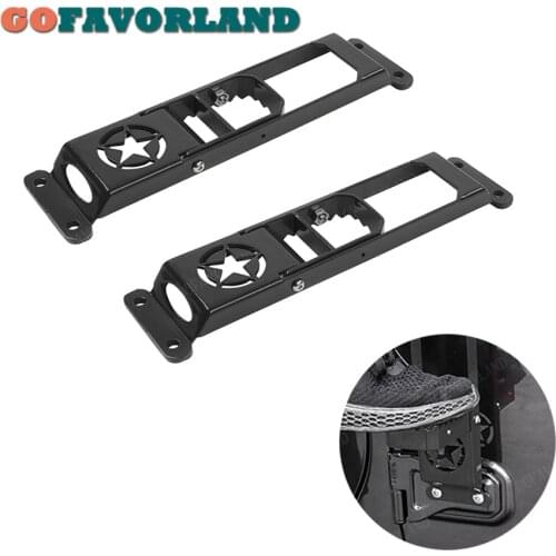 2Pcs Door Hinge Step Foot Peg Metal Foldable Foot Pedal For Jeep Wrangler JK 2007-2017