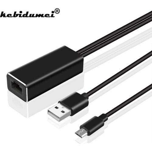 Kebidumei TV Stick HD 480 Mbps Micro USB2.0 To RJ45 Ethernet Adapter 10/100 Mbps for New Fire TV/ Ultra Audio Network Card