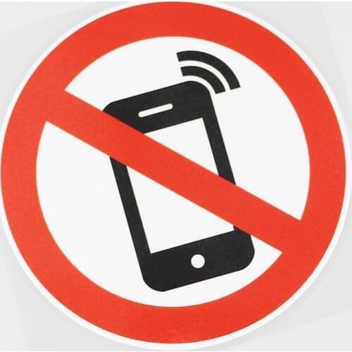 Hot Sell Warning Do Not Use Mobile Phones Car Sticker Vinyl Sunscreen Car Window Accessories Decorative PVC 12cm*12cm