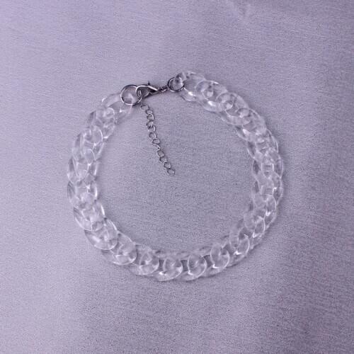 YOUREM Punk Transparent Link Chokers Necklace For Women Chain Necklace Jewelery Width 1.7cm di185