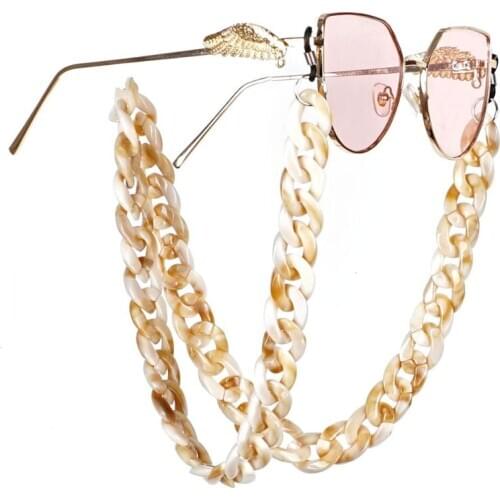 ZiccoWong New Leopard Acrylic Sunglasses Chain Women Reading Glasses Hanging Necklace Chain & Largands Eyeglasses Cord Holder