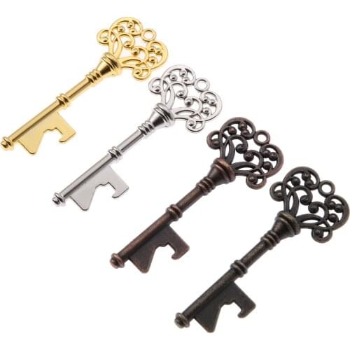 1pc Crown Key Shape Bottle Opener Creative Open Beer/Can/Soda Metal Home Decor Party/Wedding Gift Portable Bronze Sliver Gold