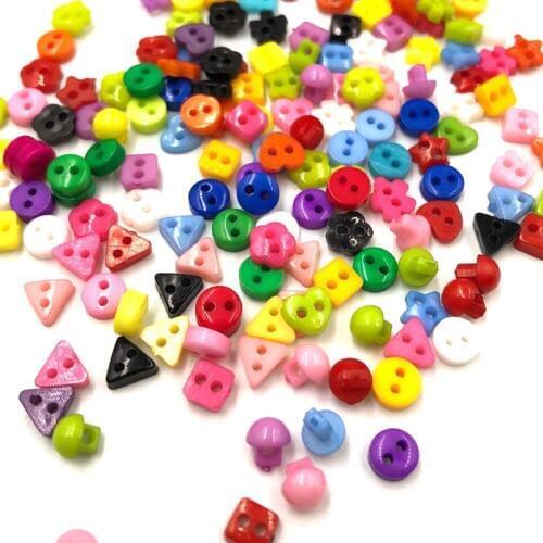 200PCS 6mm Resin Mini Tiny Buttons Craft Sewing Tools Decorative Button Scrapbooking Garment DIY Apparel PT209