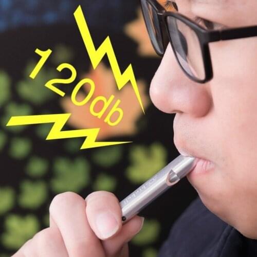 2 pcs/ set Outdoor Double-Tube Whistle Aluminum Alloy Survival Whistle for Outdoor Needs Sports Referee Emergency