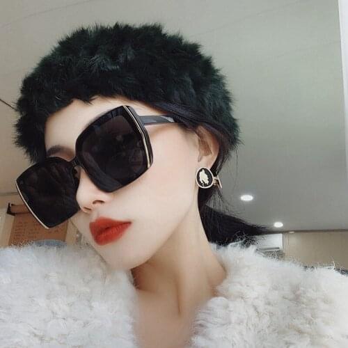 2021 New Fashion Square Sunglasses Women Brand Designer Retro Frame Big Sun Glasses Female Vintage Gradient Male Oculos UV400