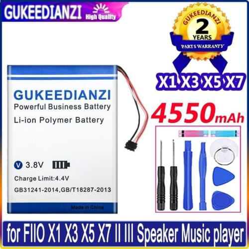 GUKEEDIANZI Battery 4550mAh for FIIO X1 X3 X5 X7 II III Speaker Music player Batteries