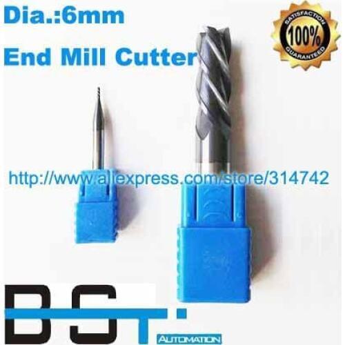 Free Shipping for 6.00mm milling cutter CB CARBIDE 6mm HRC 50 4 Flutes Ball Nose End Mill for Metal / Steel