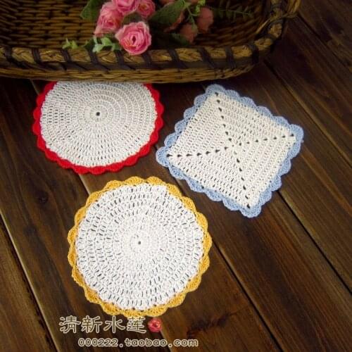 Free shipping Handmade hook needle multicolour crochet mat and pad for decoration or DIY