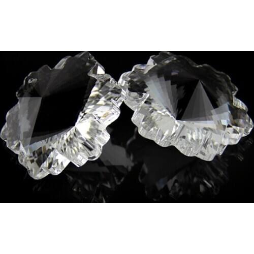 14mm Snowflake Beads Glass In 2 Holes/1 Hole Crystal Glass Strand Beads Snow Shape Beads For Wedding Party Garlands