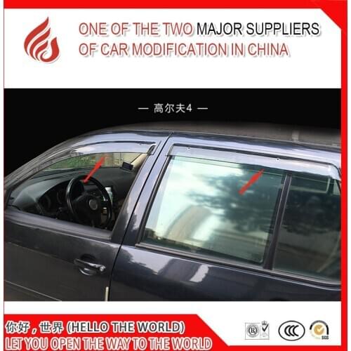 4 Piece Injection molding trim vent shade rain sun wind deflector window visor for Golf 4 Golf 6 Golf 7