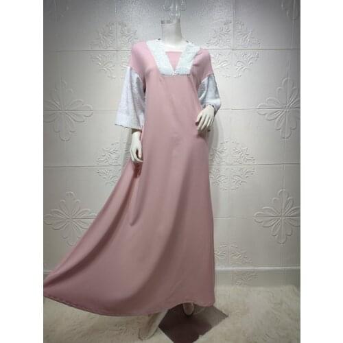 Eid ul-Adha Qurbani Festival Dubai Abaya Muslim Dress for Women Ethnic Sequins Flare Sleeve Islamic Arab Turkey Clothes Pink