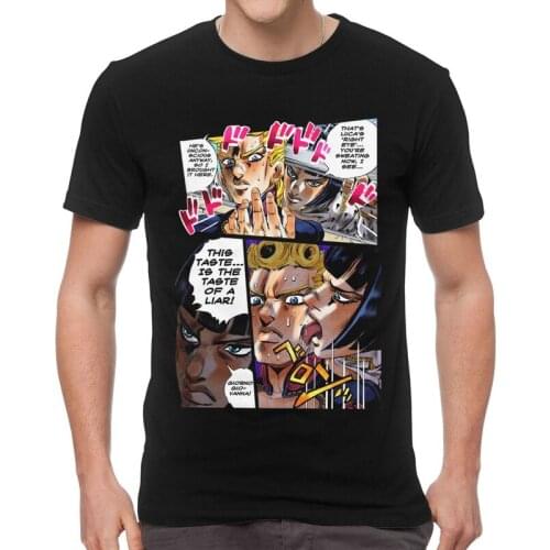 The Taste Of A Liar Jotaro Kujo T Shirt Men Cotton Print T-shirts Harajuku Tshirt Short Sleeve Jojos Bizarre Adventure Tees Tops