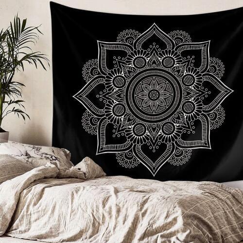 Black Mandala Tapestry Bohemian Mandala Tapestry Gray Marble Gold Blue Wall Hanging Indian Boho Beach Throw Rug Blanket Mattress