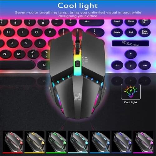 K3 Luminous Wired Mouse USB LED Color Light Ergonomic Design Left Right Hand For Computer Office Games