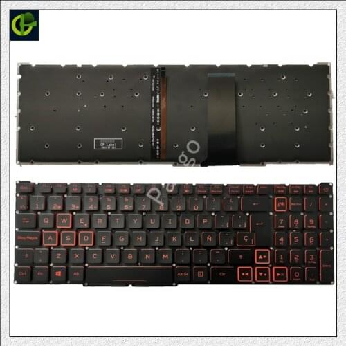 Spanish Backlit Keyboard for Acer Nitro5 Nitro 5 7 AN517-51 AN517-52 AN515-43 N17 N17PG0-K1 N715-52 red letter latin LA SP