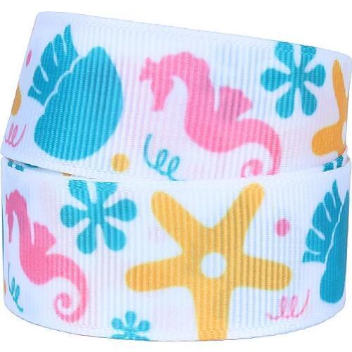 FLRA Ribbon (50yards/lot)FLORA Ribbons wholesale seahorse grosgrain ribbon for hair bows