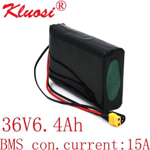 KLUOSI 10S2P 36V 6.4Ah 6Ah 450W 42V Lithium Battery Pack with 15A BMS for Scooter Skateboard Electric Bicycle Electric Scooter
