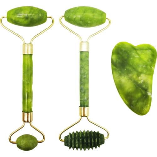 Natural Jade Massage Roller Guasha Board SPA Scraper Stone Facial Anti-wrinkle Treatment Body Facial Massager Health Care Tools