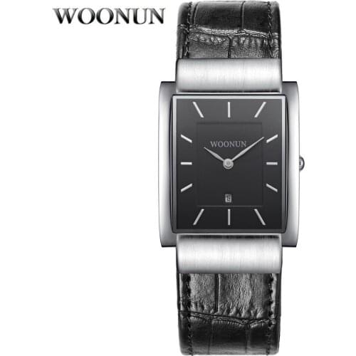 2020 Fashion Simple Men Watches Men Rectangle Watches Leather Strap Quartz Wristwatches Ultra Thin Men Watches horloges mannen