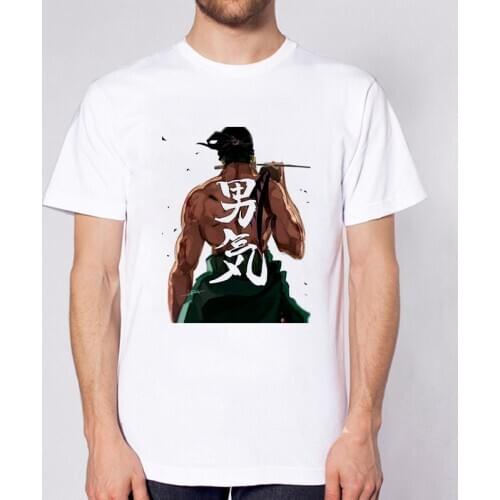 Mens T-Shirts Zoro Roronoa Courage T Shirt One Piece Funny Tee Shirt Short Sleeve Anime Comics Harajuku Tops Summer Tshirt Male
