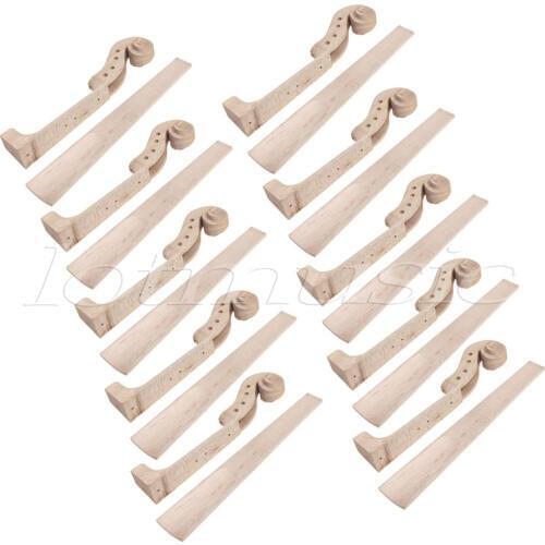 10Set Maple 4 string 4/4 Violin Parts Violin Neck And Fingerboard Unfinished