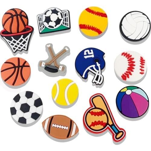 A set of 13 ball series shoe accClover PVC Shoe Charms Decoration Hawaiian Style Shoe Accessories for croc jibz Kids Party X-mas