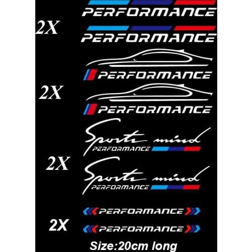 2pcs M Power Performance Car Windows Sticker KKVinyl for Bmw E36 E39 E46 E60 E61 E64 E70 E71 E85 E87 E90 E83 F10 F20 F21 F30 E80