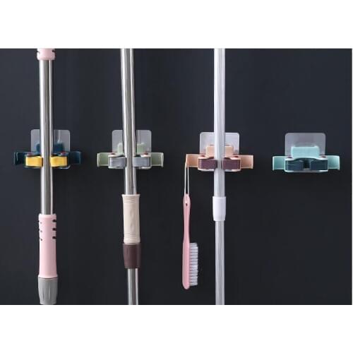 Suction Cup Wall Mop Hook Hanging Rack Powerful Traceless Broom Shelf Mop Clamp Stand Holder Home Bathroom Accessories XB 148
