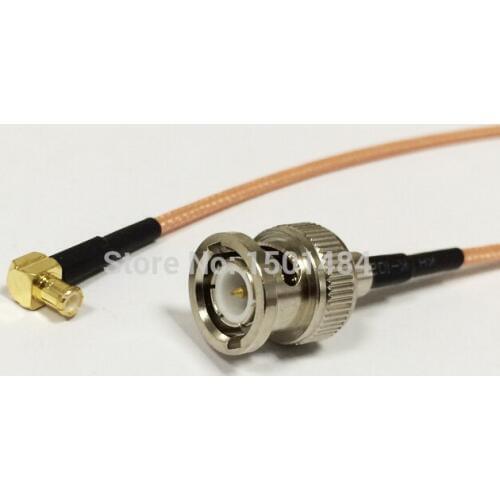 New BNC Male Plug Connector Switch MCX Male Plug Right Angle Convertor RG316 Wholesale Fast Ship 15CM 6" Adapter