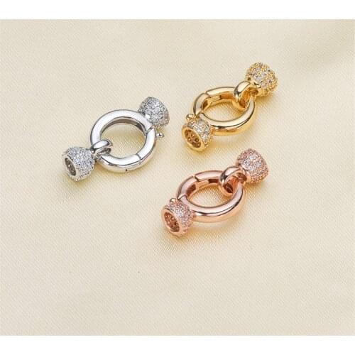 Wholesale DIY Natural Stones Beads Jewelry Making Accessories Silver/Gold/Rose Gold Metal Connector Clasps Findings