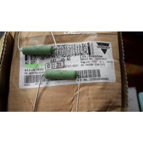 Original new 100% 7W4.7R 4R7AC07 4.7R 7W 7X25MM high precision winding resistor (Inductor)