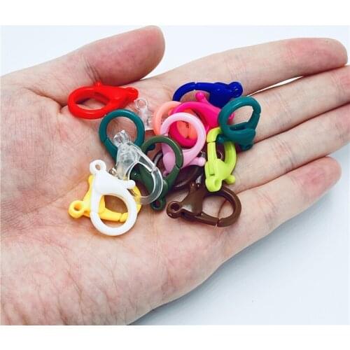 ORYANA 20pcs Colorful Plastic Lobster Clasps Key Chain Key Ring Lamp Shape Buckle Snap Hook for DIY Jewelry Making Findings