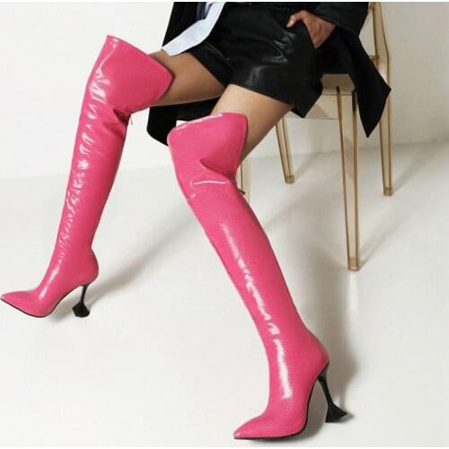 Autumn Winter Warm Female Thigh Boots Comfortable Wine Glasses Knight Boots Ladies Long Boots Sexy Super High-Heel Womens Shoes