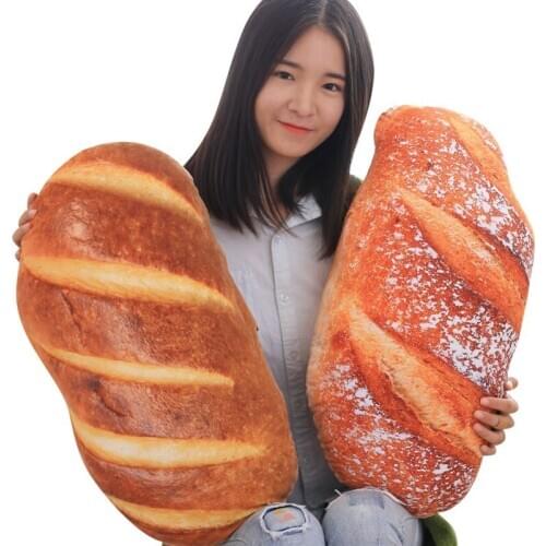 3D Plush Pillow Cushion Long Butter Bread Soft Stuffed Backrest Dolls For Kid Birthday Funny Simulated Gift Home Decor