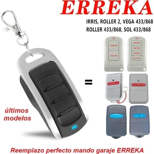 ERREKA ROLLER 2 VEGA 433 SMAT 1 Gate Remote Control Compatible 433.92MHz 868MHz Garage Command Door Opener Fixed Rolling Code