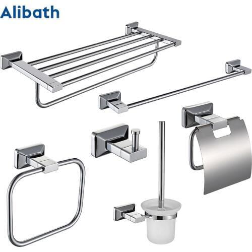 Luxury Bathroom Accessories Crystal Solid Brass Bath Hardware Set Toothbrush Holder Metal Chrome Toilet Brush Holder Towel Rack