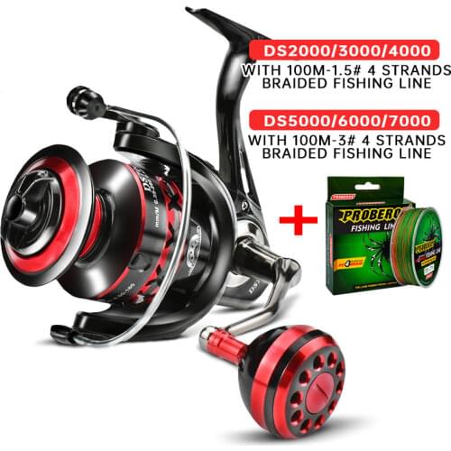 Fishing Spinning Reel 12.5kg Drag Power All Metal Line Spool Stainless Steel Handle Saltwater/Freshwater Fishing Reels Pesca