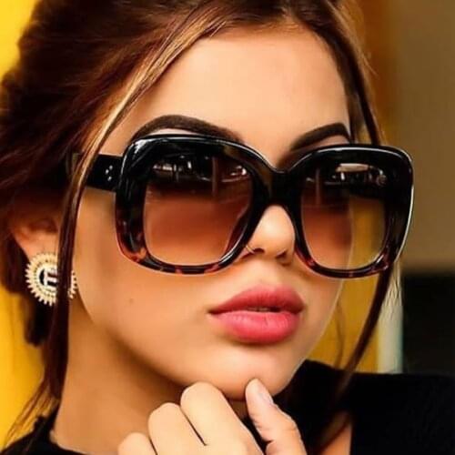 2021 Vintage Oval Sunglasses Women Men Retro Thick Edges Design Sun Glasses Lady Gradient Black Leopard Eyeglasses Uv400 Mirror