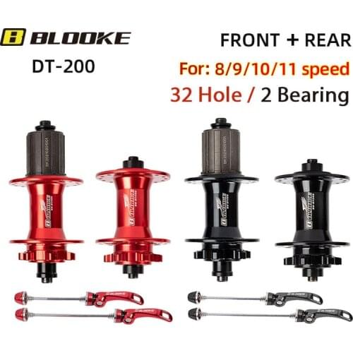 BLOOKE MTB Hub 32 Hole DT200 2 Bearing Disc Brake 8 9 10 11 S Speed Cube Front Rear Cassette Bushing Bike Quick Release Sleeve
