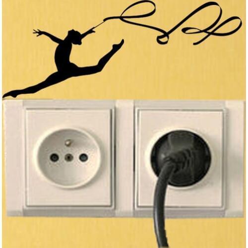 Gymnastics Sport Fashion Home Room Wall Switch Stickers Decals Vinyl 5WS1533