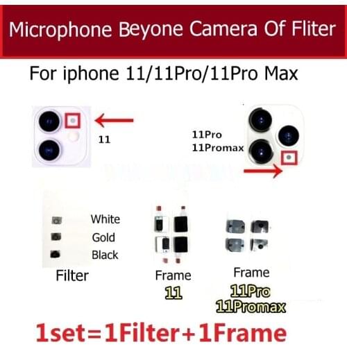 Back Microphone Net Frame for iPhone 11 Pro MAX Anti Dust Mesh Intsall Near Rear Camera Damaged Microphone Mesh Cover Holder