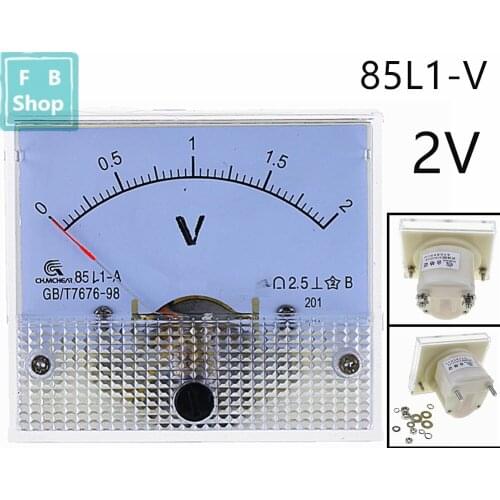 1PCS 85L1-V 2V AC Analog Voltmeter Panel Voltage Meter 64*56mm